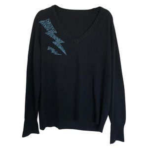 Navy Blue Lightning Bolt Vintage Sweater